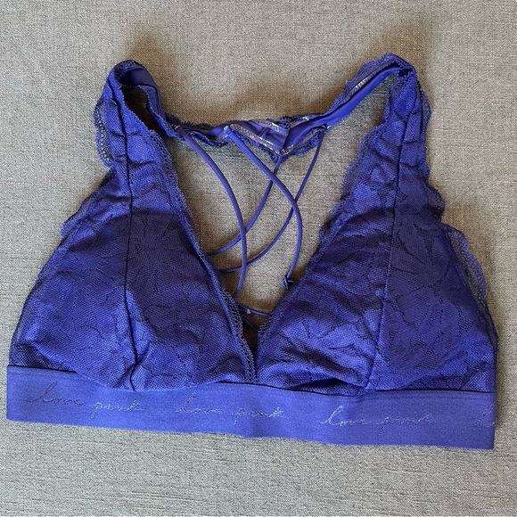 PINK Victoria’s Secret Lace Bralette Size Large - Picture 1 of 7